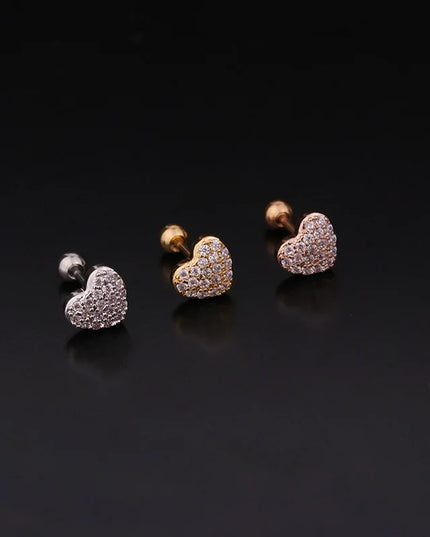 Cz EarTragus Cartilage Piercing Crystal Flower Skull Heart Pearl Earrings Barbell Piercing Orelha Ear Stud Helix Sexy Jewelry