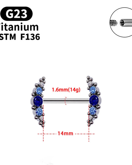 1 Pcs G23 Titanium Nipple Piercing 14g Spiral CZ Barbell Nipple Ring Adult Game Bondage Sexy Body Piercing Jewelry Lover Gift