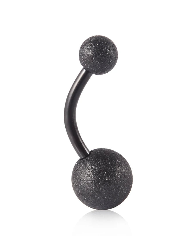 1Piece Surgical Steel Anodized Belly Button Rings Matte Balls Navel Studs Banana  Curved Barbell Body Piercing Jewelry 14g