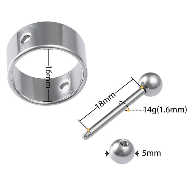 2pcs Sexy Nipple Ring Piercing Stainless Steel Nipple Shield Stud Barbell Breast Silver Color for Women Body Jewelry Gift 14G