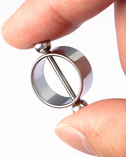 2pcs Sexy Nipple Ring Piercing Stainless Steel Nipple Shield Stud Barbell Breast Silver Color for Women Body Jewelry Gift 14G