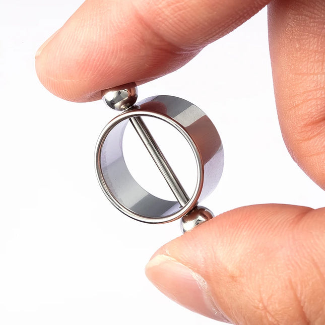 2pcs Sexy Nipple Ring Piercing Stainless Steel Nipple Shield Stud Barbell Breast Silver Color for Women Body Jewelry Gift 14G