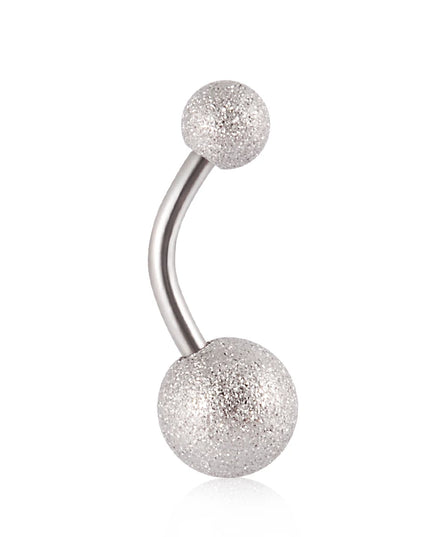 1Piece Surgical Steel Anodized Belly Button Rings Matte Balls Navel Studs Banana  Curved Barbell Body Piercing Jewelry 14g