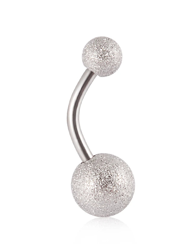 1Piece Surgical Steel Anodized Belly Button Rings Matte Balls Navel Studs Banana  Curved Barbell Body Piercing Jewelry 14g