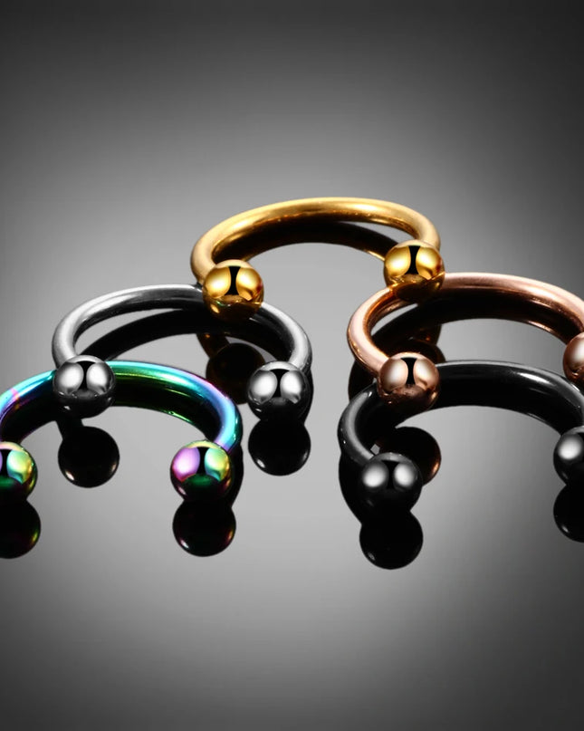 1PC Hot Sale Nose Horseshoe Ring Nose Septum Ring G23 Titanium Circular Piercing Ear Cartilage Tragus Body Jewelry Piercing