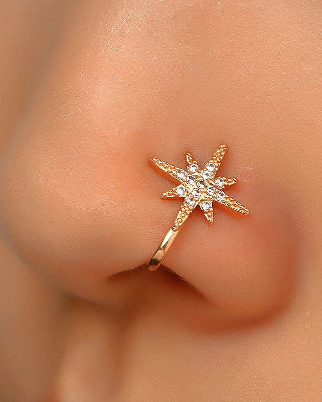 Men Women Nose Ring Clip Fake Septum Piering Rock Hip Hoop Punk Stainless Steel Body Jewelry Non Perforation Nose Clip Ring 2026