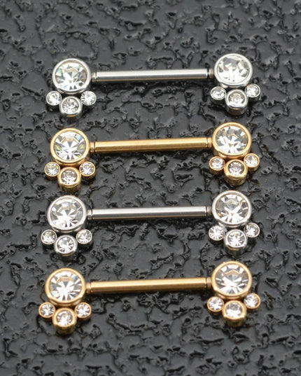 1 Pair 16G 1.2x14mm Plug-in Stainless Steel Barbell Piercing Sexy Women Nipple Piercing Jewelry Unthreaded Nipple Rings No Screw