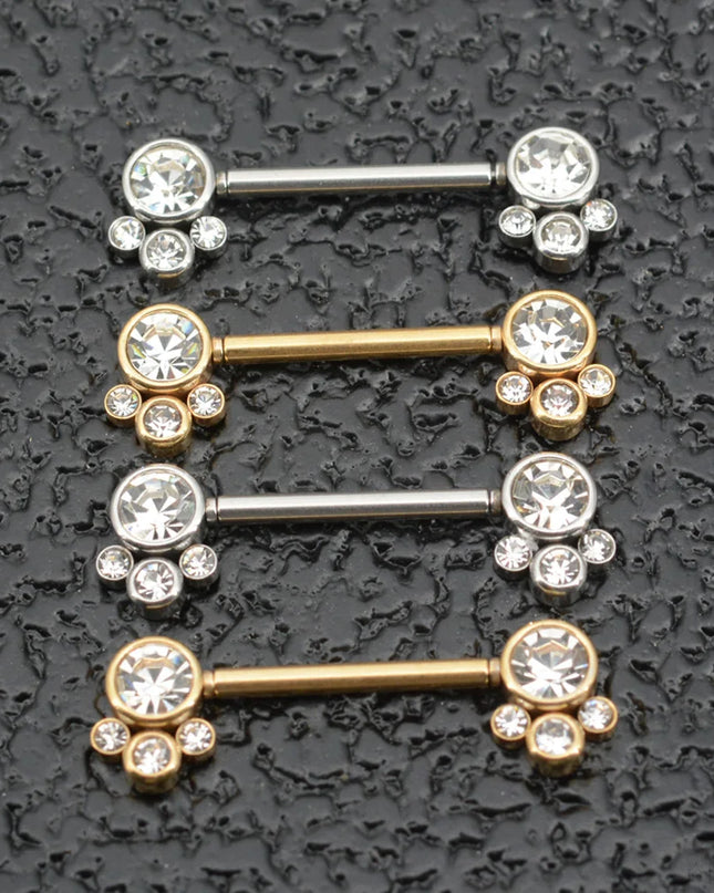 1 Pair 16G 1.2x14mm Plug-in Stainless Steel Barbell Piercing Sexy Women Nipple Piercing Jewelry Unthreaded Nipple Rings No Screw
