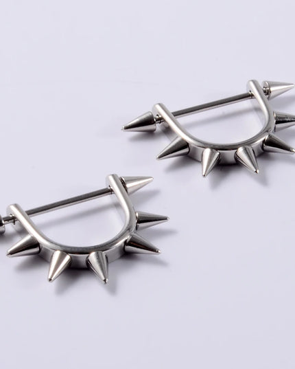 2Pcs Surgical Steel Cone Nipple Piercing Heart Barbell 14G Nipple Shield Charming Nipple Rings For Women Body Piercing Jewelry
