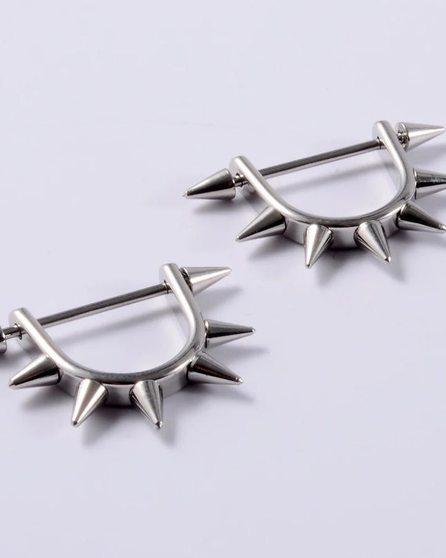2Pcs Surgical Steel Cone Nipple Piercing Heart Barbell 14G Nipple Shield Charming Nipple Rings For Women Body Piercing Jewelry