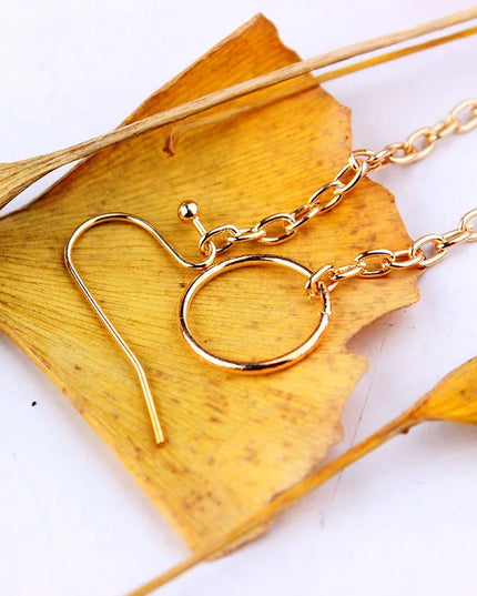 Retro Nose Ring Chain Earrings Hook Ring Round Nose Piercing Ear Bone Lip Rings Piercing Women Unique Body Jewelry