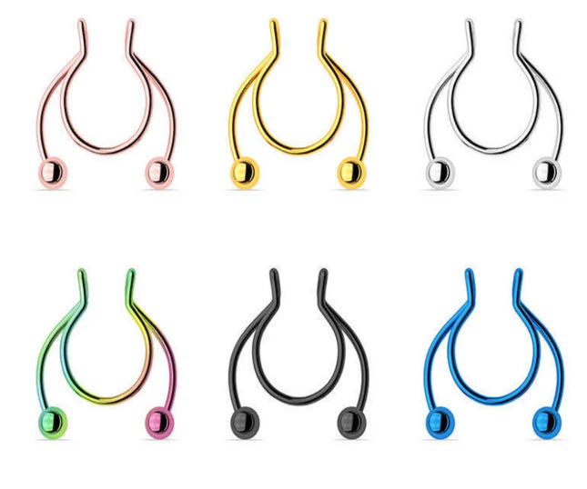 Punk C Shape Steel Nose Ring Horseshoe Lip Ring puncture Hook Clip Earrings Septum  No Allergic Body Piercing Jewelry Nose Rings
