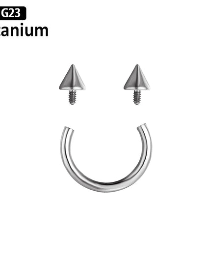 F136 Titanium Hoop Nose Rings Internally Threaded  Septum Lip Circular Barbell Horseshoe Ear Tragus Helix Earrings Nose Piercing