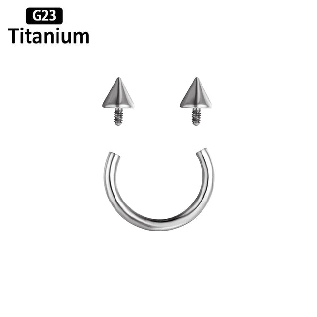F136 Titanium Hoop Nose Rings Internally Threaded  Septum Lip Circular Barbell Horseshoe Ear Tragus Helix Earrings Nose Piercing