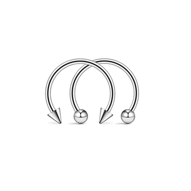 Punk C Shape Steel Nose Ring Horseshoe Lip Ring puncture Hook Clip Earrings Septum  No Allergic Body Piercing Jewelry Nose Rings
