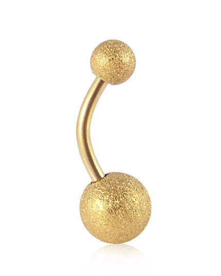 1Piece Surgical Steel Anodized Belly Button Rings Matte Balls Navel Studs Banana  Curved Barbell Body Piercing Jewelry 14g