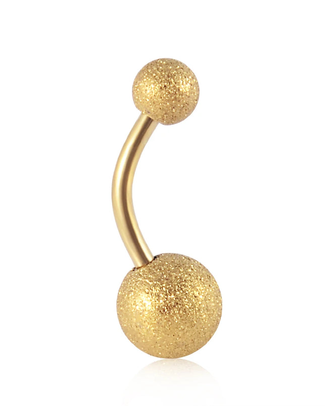1Piece Surgical Steel Anodized Belly Button Rings Matte Balls Navel Studs Banana  Curved Barbell Body Piercing Jewelry 14g