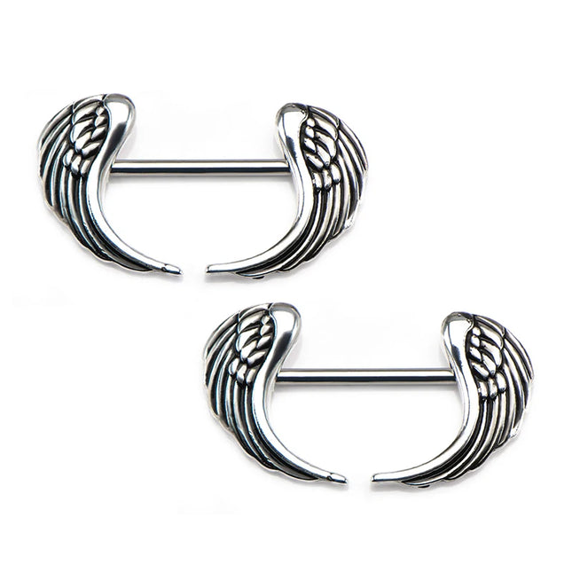 2pcs Stainless Steel Nipple Ring Piercing Barbell Shield Bar 14G Nipple Cover Adult Game for Women Sexy Breast Body Jewelry Gift