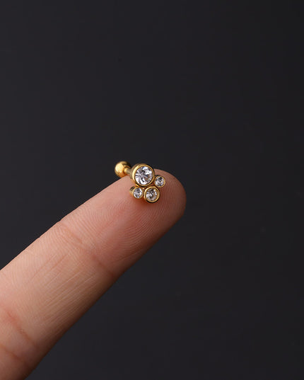 1PC 20g Internally Threaded G23 Titanium & Steel Bar Opal Ear Piercing Jewelry Helix Tragus Cartilage Earrings Nose Stud