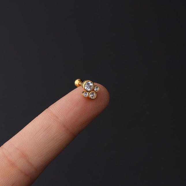 1PC 20g Internally Threaded G23 Titanium & Steel Bar Opal Ear Piercing Jewelry Helix Tragus Cartilage Earrings Nose Stud