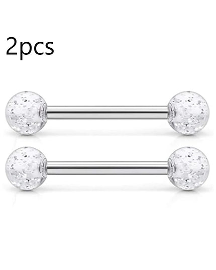 14G Tongue Rings Nipple Rings Surgical Steel Barbell Nipplering Body Piercing Jewelry for Women Men 12MM 14MM 16MM 18MM Bar Leng