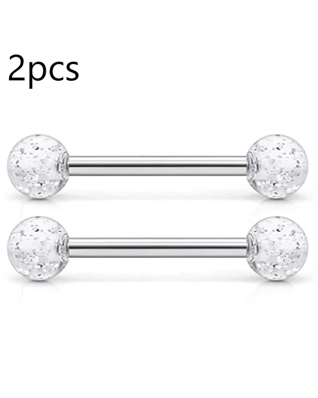 14G Tongue Rings Nipple Rings Surgical Steel Barbell Nipplering Body Piercing Jewelry for Women Men 12MM 14MM 16MM 18MM Bar Leng