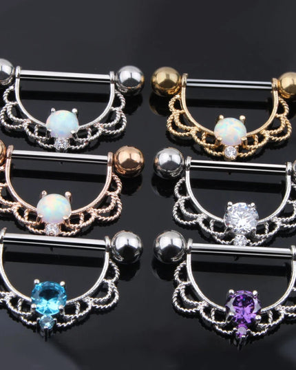1 Pairs Sexy Heart Nipple Rings CZ Crystal Barbell Nipple Piercing Shield Women Man 316L Steel Body Piercing Jewelry Oreja 14G