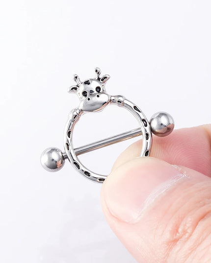 2pcs Stainless Steel Nipple Ring Piercing Barbell Shield Bar 14G Nipple Cover Adult Game for Women Sexy Breast Body Jewelry Gift