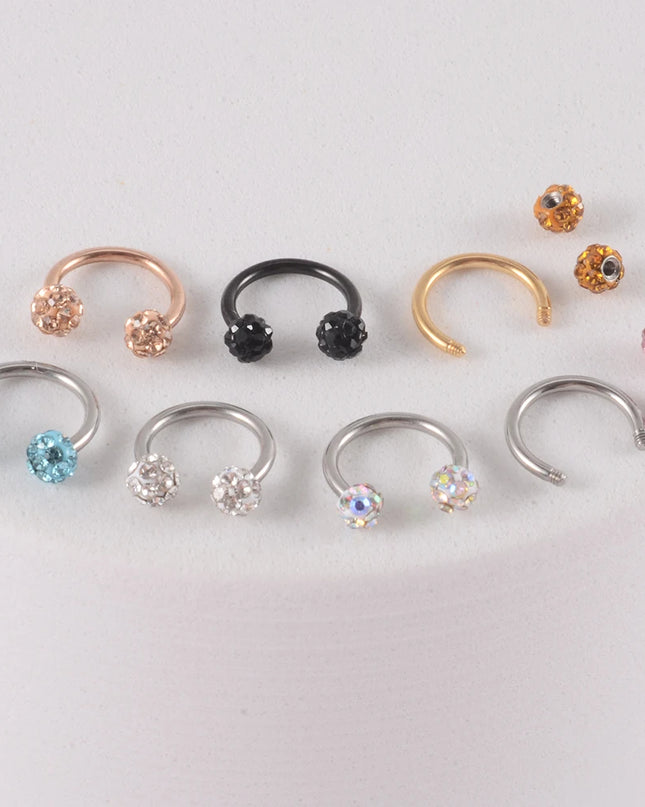 1PC Bling Ferido Nose Septum Rings Horseshoe Piercing Jewelry 16G Cartilage Helix Tragus Earrings Hoop Lip Piercing Retainer 8mm