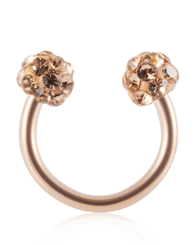 1PC Bling Ferido Nose Septum Rings Horseshoe Piercing Jewelry 16G Cartilage Helix Tragus Earrings Hoop Lip Piercing Retainer 8mm