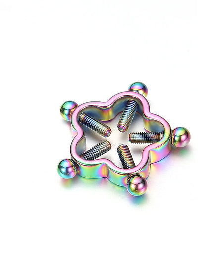 Fake Nipple Piercing Jewelry Screw Nipple Ring Clamps Stainless Steel Women Bra Breast Round Shield Body Jewelry 1 PC
