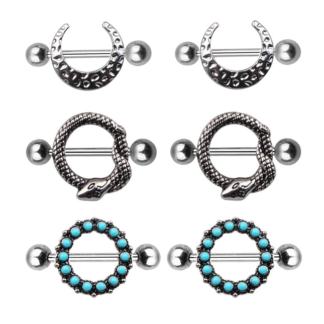 Stainless Steel Heart Nipple Piercing Rings Sets 14G Crystal Tongue Ring Nipple Barbell Lot Sexy Piercing Nipple Body Jewelry