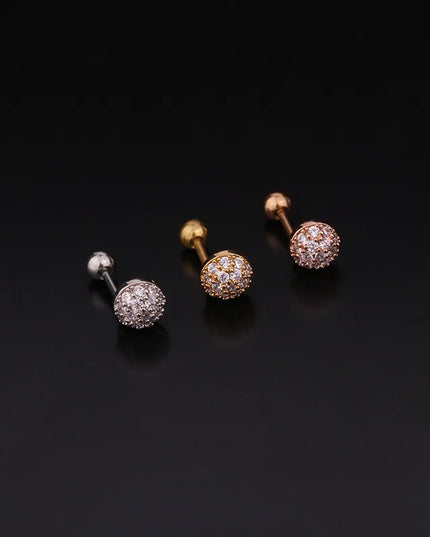 Cz EarTragus Cartilage Piercing Crystal Flower Skull Heart Pearl Earrings Barbell Piercing Orelha Ear Stud Helix Sexy Jewelry