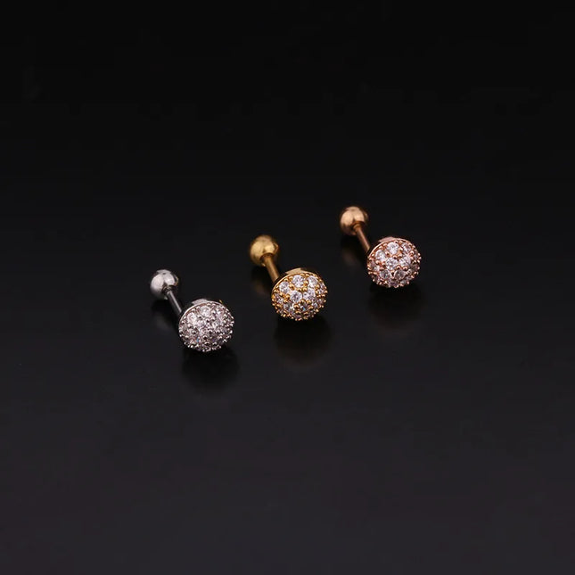 Cz EarTragus Cartilage Piercing Crystal Flower Skull Heart Pearl Earrings Barbell Piercing Orelha Ear Stud Helix Sexy Jewelry