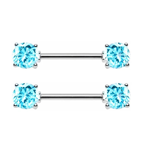 1Pair Stainless Steel Crystal Nipple Piercing Barbell Lot 14Gcharming Opal Nipple Piercing Jewelry Bulk Sexy Nipple Piercing Set