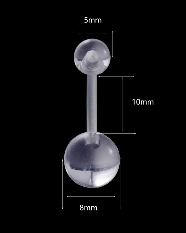 1Piece Surgical Steel Anodized Belly Button Rings Matte Balls Navel Studs Banana  Curved Barbell Body Piercing Jewelry 14g