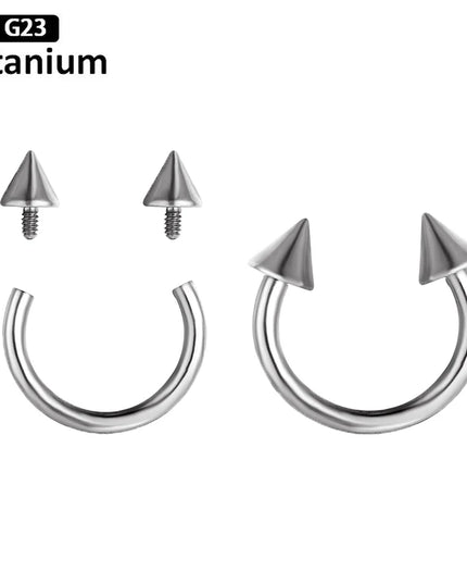 F136 Titanium Hoop Nose Rings Internally Threaded  Septum Lip Circular Barbell Horseshoe Ear Tragus Helix Earrings Nose Piercing