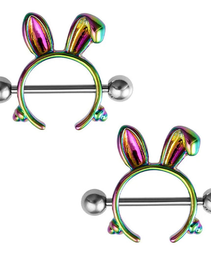2pcs Stainless Steel Nipple Ring Piercing Barbell Shield Bar 14G Nipple Cover Adult Game for Women Sexy Breast Body Jewelry Gift