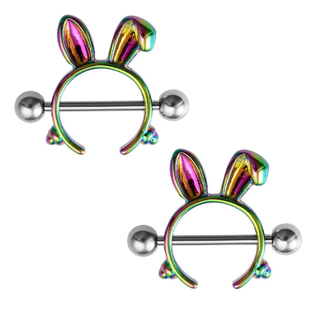 2pcs Stainless Steel Nipple Ring Piercing Barbell Shield Bar 14G Nipple Cover Adult Game for Women Sexy Breast Body Jewelry Gift