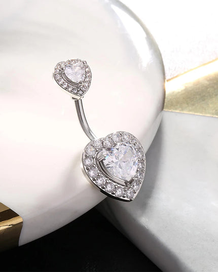 Butterfly Welded Chain Belly Button Ring Set 5pcs Shiny Zircon Inlay Stainless Steel Navel Ring Piercing for Women for Weddings