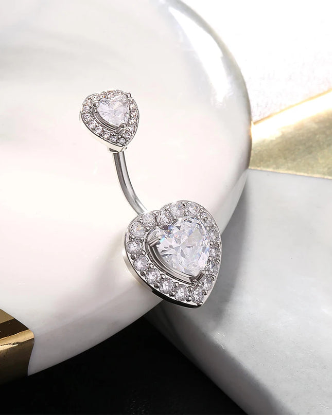 Butterfly Welded Chain Belly Button Ring Set 5pcs Shiny Zircon Inlay Stainless Steel Navel Ring Piercing for Women for Weddings
