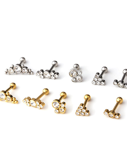 1PC 20g Internally Threaded G23 Titanium & Steel Bar Opal Ear Piercing Jewelry Helix Tragus Cartilage Earrings Nose Stud
