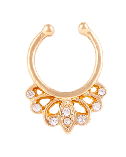 1PCS Stainless Steel Fake Nose Ring Clip On Septum Piercing Faux Hoop Indian Nose Ring Pircing Nariz Punk Body Piercing Jewelry