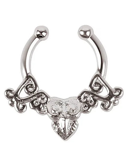 1PCS Stainless Steel Fake Nose Ring Clip On Septum Piercing Faux Hoop Indian Nose Ring Pircing Nariz Punk Body Piercing Jewelry