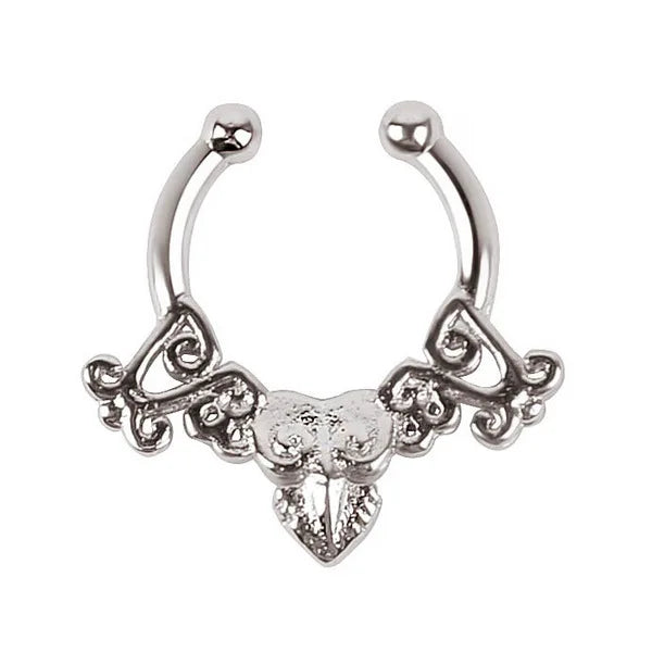 1PCS Stainless Steel Fake Nose Ring Clip On Septum Piercing Faux Hoop Indian Nose Ring Pircing Nariz Punk Body Piercing Jewelry