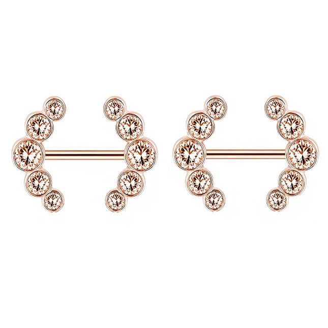 1 Pairs Sexy Heart Nipple Rings CZ Crystal Barbell Nipple Piercing Shield Women Man 316L Steel Body Piercing Jewelry Oreja 14G
