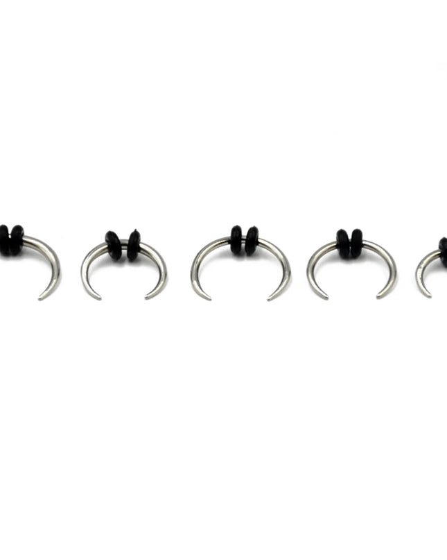 1 Piece Surgical Steel OX Horn Vintage Nose Septum Hoop Rings Ear Septum Clicker Horseshoe Nose Ear Taper Piercing Body Jewelry