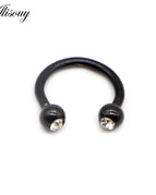 A Black / C-shaped and spiral / Nose Rings & Studs|Face