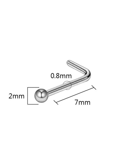 1pc Screw Curved Prong Nose Studs Rosegold Nose Rings Body Piercing jewelry Small Earrings For Women Gilrs Nostril Piercings