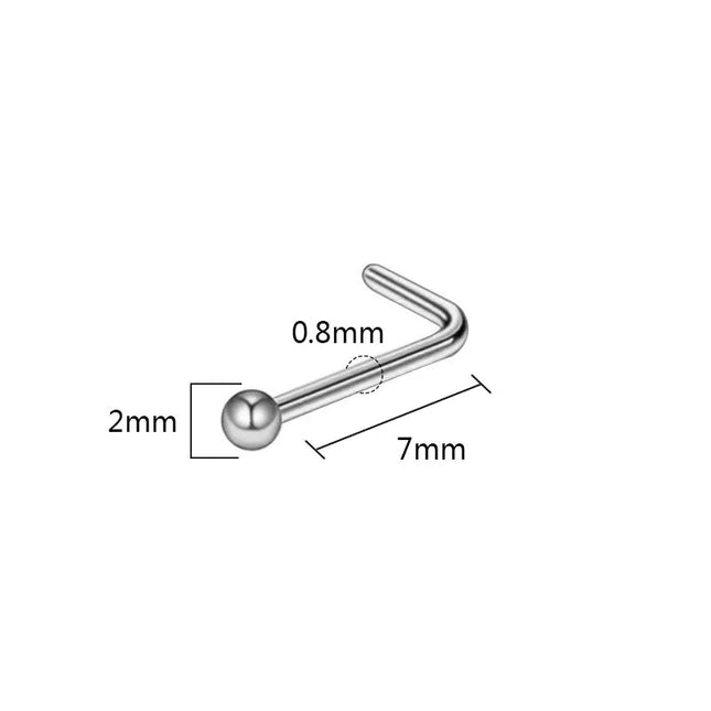 1pc Screw Curved Prong Nose Studs Rosegold Nose Rings Body Piercing jewelry Small Earrings For Women Gilrs Nostril Piercings